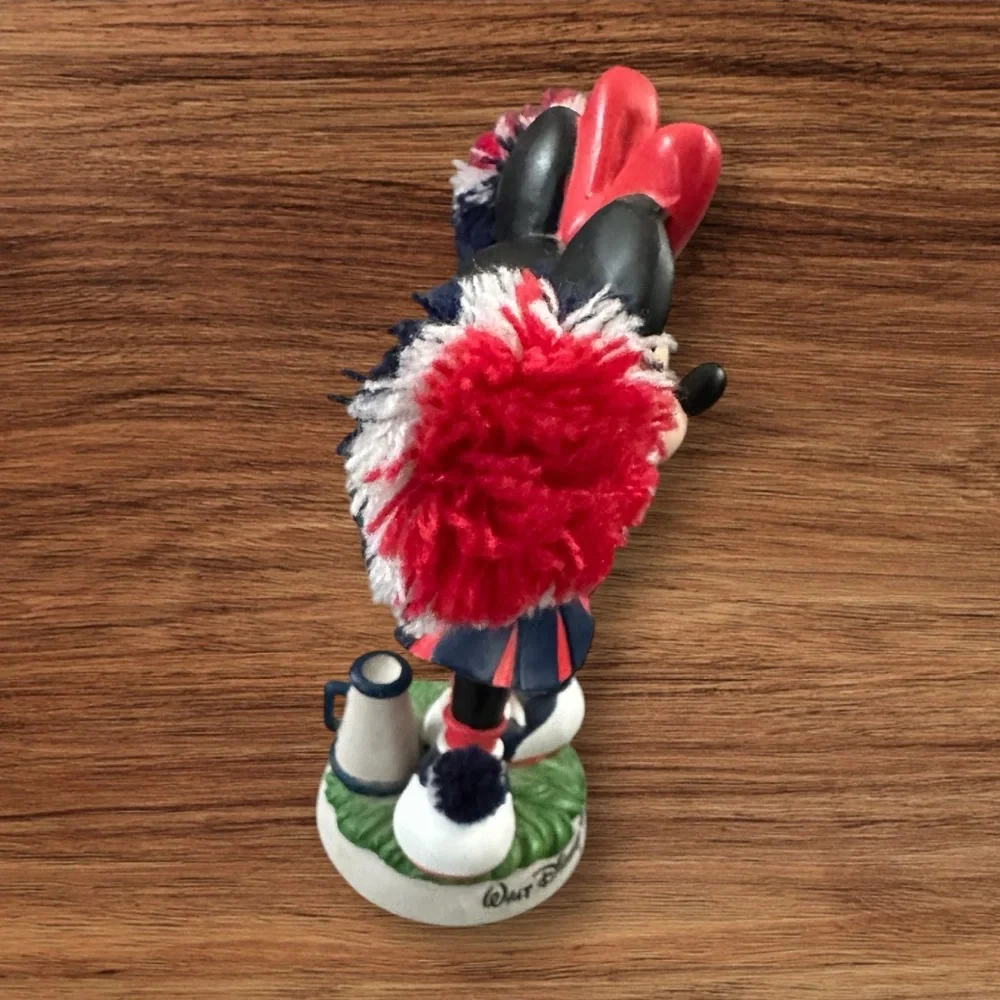 Minnie Mouse Figurine Dressed as a Cheerleader Bobblehead Walt Disney World.